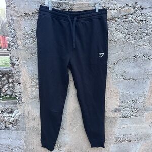 NWOT Men's Gymshark Joggers Black Light Size Large Drawstring Waist Gym Wear